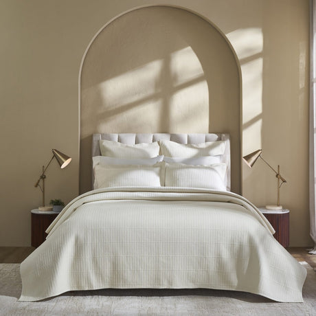 Portico Cotton Quilted Coverlet by Orchids Lux Home - Natural King Quilt at Fig Linens and Home