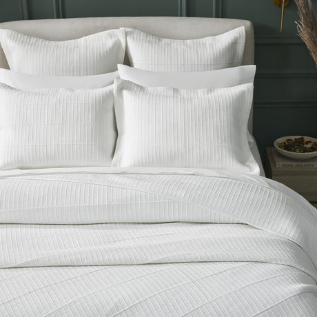 Portico Cotton Quilted Coverlet by Orchids Lux Home - White Queen Quilt at Fig Linens and Home 3