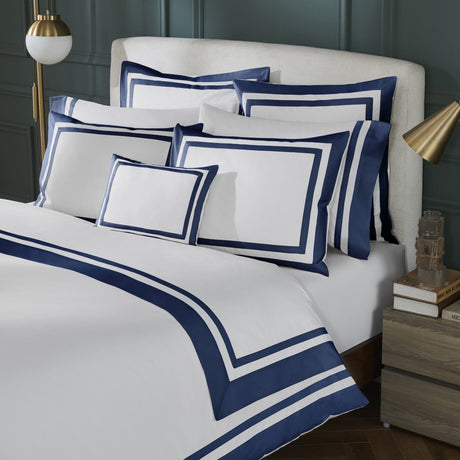 Orchids Lux Stella Organic Duvet Cover - King - Navy at Fig Linens and Home 1