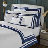 Orchids Lux Stella Organic Duvet Cover - Twin - Navy at Fig Linens and Home 1