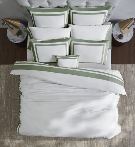 Orchids Lux Stella Organic Duvet Cover - Twin - Olive at Fig Linens and Home 15