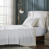 Stella Organic Cotton Percale Fitted Sheet by Orchids Lux Home - Lifestyle Image