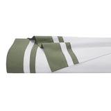 Stella Organic Cotton Percale Flat Sheet by Orchids Lux Home - Queen Olive Green  3