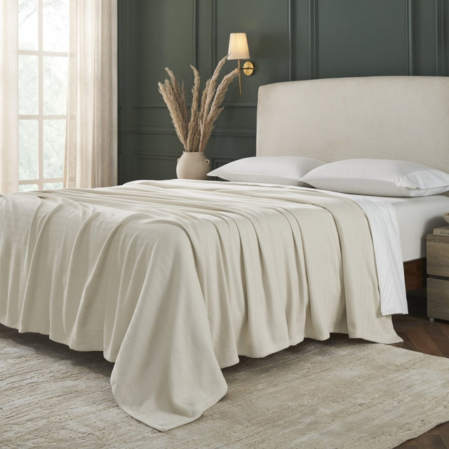 Ultima Organic Cotton Blanket by Orchids Lux Home - Queen Sand Bed Cover at Fig Linens and Home