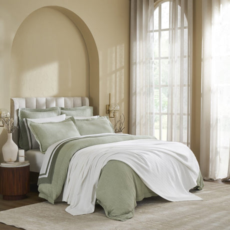 Ultima Organic Cotton Blanket by Orchids Lux Home - Queen White Bed Cover 2 at Fig Linens and Home