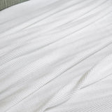 Ultima Organic Cotton Blanket by Orchids Lux Home - Queen White Fabric Detail at Fig Linens and Home
