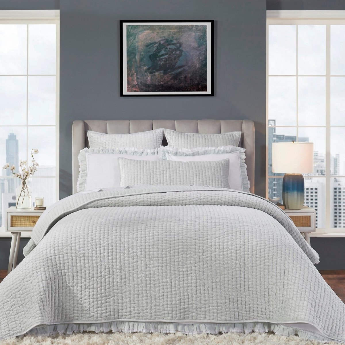 Walton Channel Velvet Quilt by Orchids Lux Home