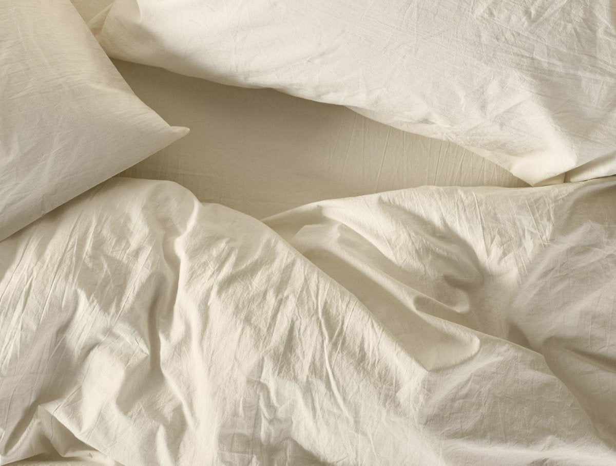 Organic Crinkled Undyed Percale Sheet Sets by Coyuchi | Fig Linens