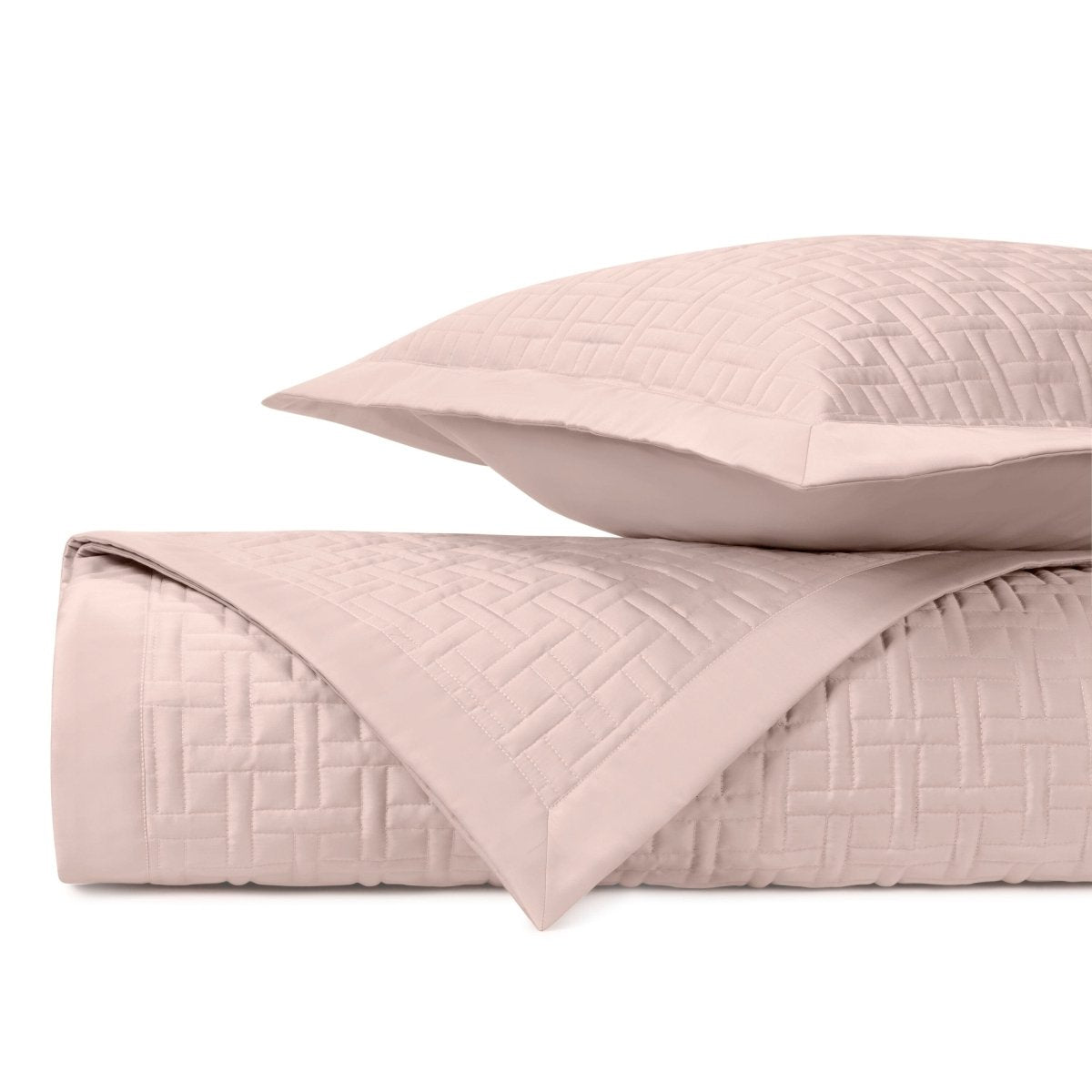 PARQUET Quilted Coverlet in Light Pink by Home Treasures at Fig Linens and Home