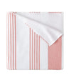 Peacock Alley Coral Pool Towel - Folded - Aegean Stripe Beach Towel at Fig Linens and Home