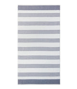 Navy Blue Pool Towel - Open - Aegean Stripe Beach Towel by Peacock Alley at Fig Linens and Home