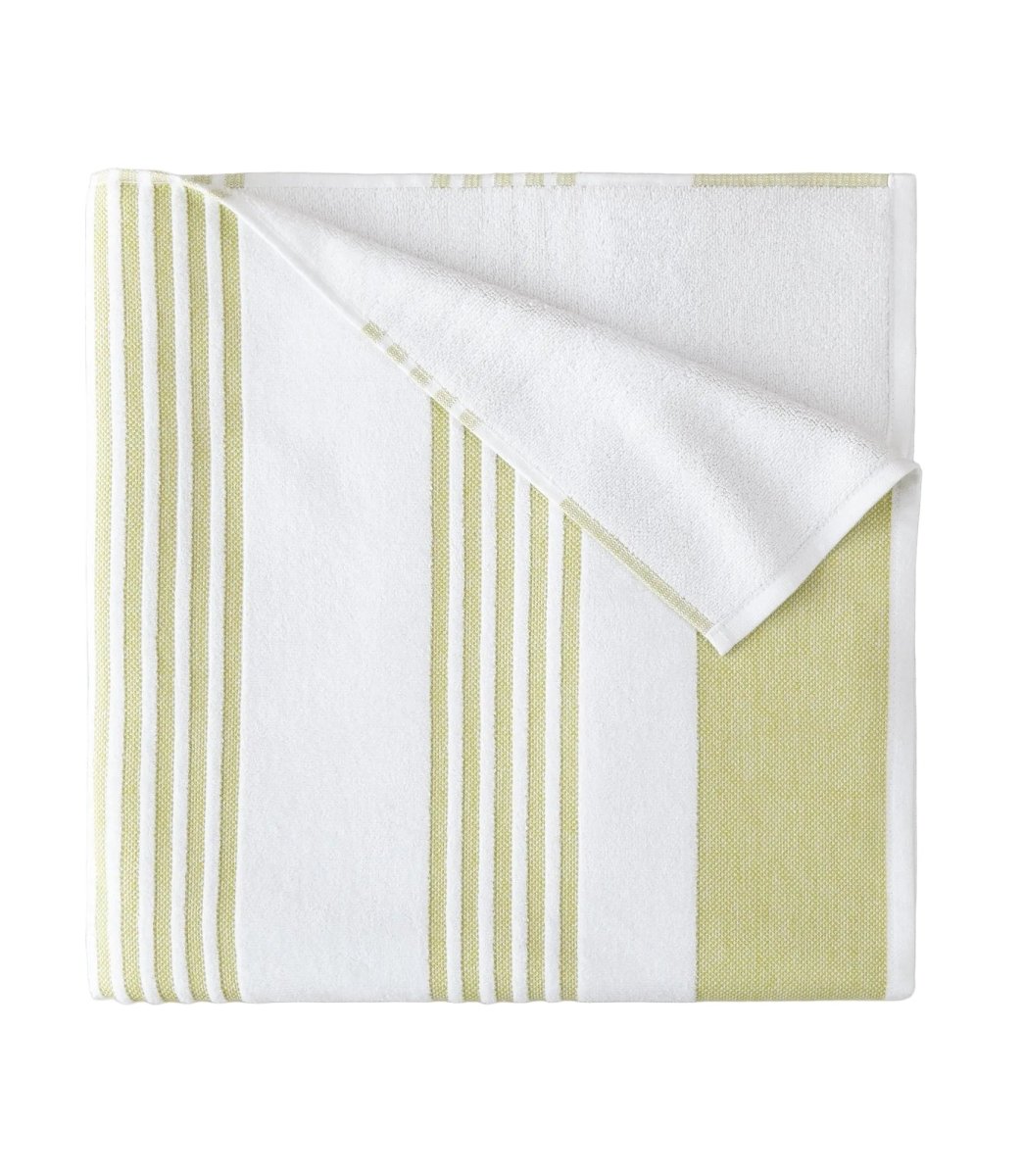 Peacock Alley Lime Pool Towel - Folded - Aegean Stripe Beach Towel at Fig Linens and Home