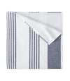 Peacock Alley Navy Blue Pool Towel - Folded - Aegean Stripe Beach Towel at Fig Linens and Home