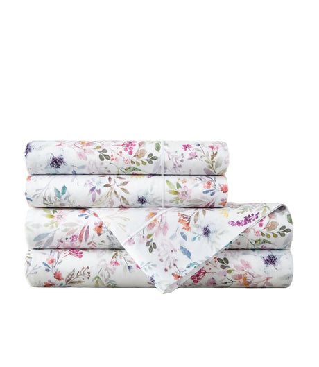 Peacock Alley Sheet Sets - Chloe Floral Fitted, Flat Sheet & Pillowcases Set at Fig Linens and Home