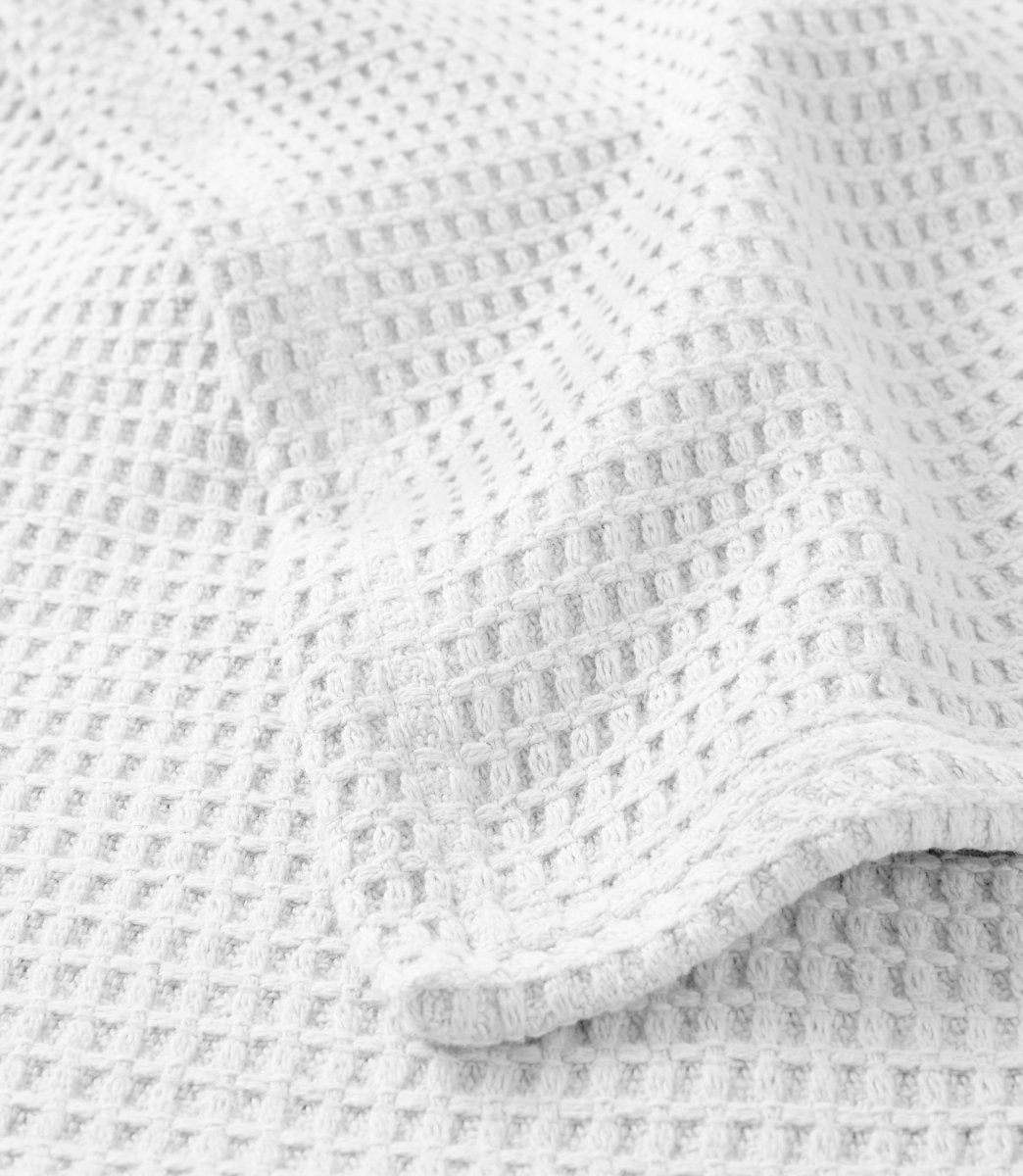 Peacock Alley Riviera Cotton Blanket - Detail Image of White Color - Fig Linens and Home 1