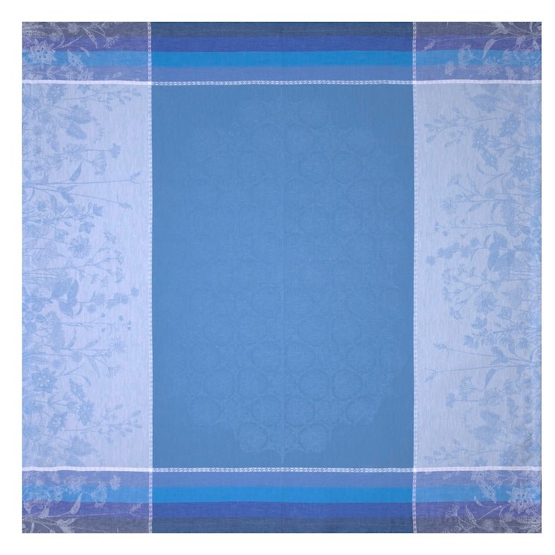Instant Bucolique Blue Tablecloths by Le Jacquard Français - Small Square Tablecloth for petit table