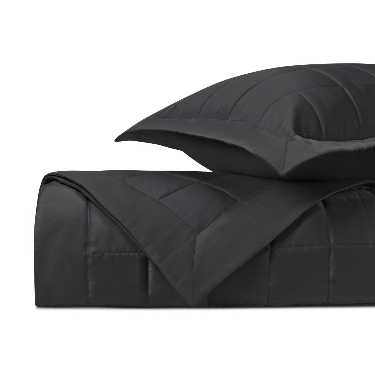 PLATEAU Quilted Coverlet in Black by Home Treasures at Fig Linens and Home