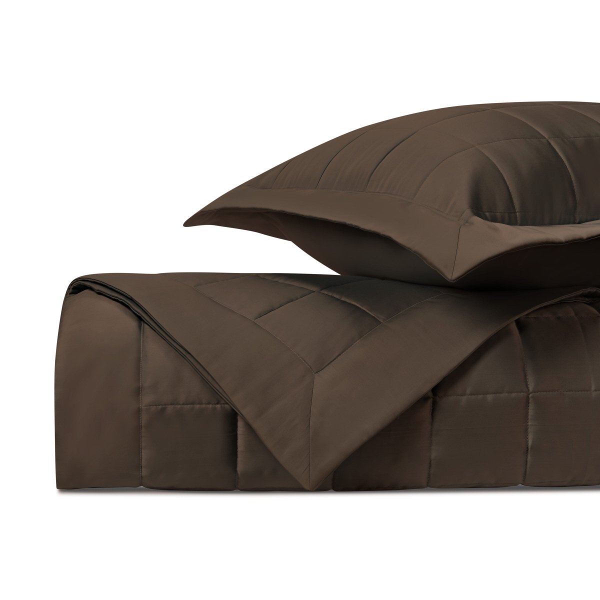 PLATEAU Quilted Coverlet in Chocolate by Home Treasures at Fig Linens and Home