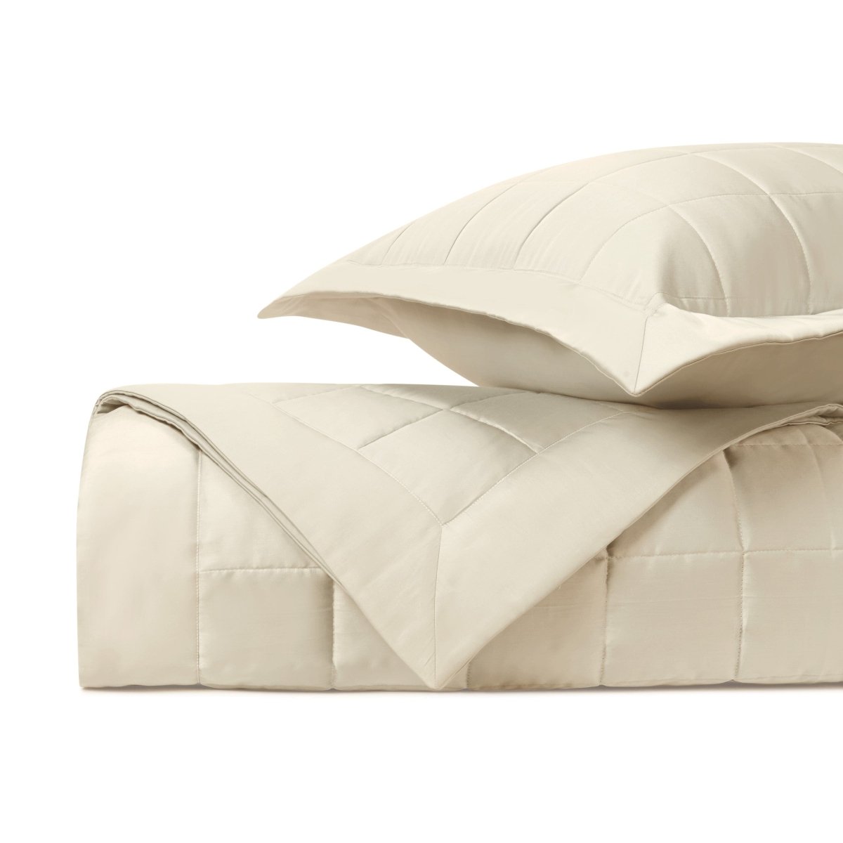 PLATEAU Quilted Coverlet in Ivory by Home Treasures at Fig Linens and Home