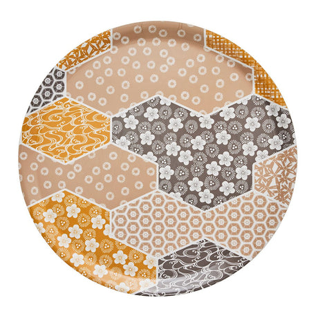 Wagara Beige Round 15" Tray by Le Jacquard Français at Fig Linens and Home