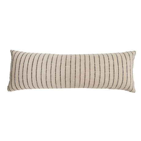 Pom Pom at Home JoJo - IVORY/ CHARCOAL - PILLOW W/ INSERT (14" X 40") - HANDWOVEN