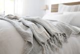 Fig Linens - Pom Pom at Home Bedding - Laguna Linen Blanket with tassel