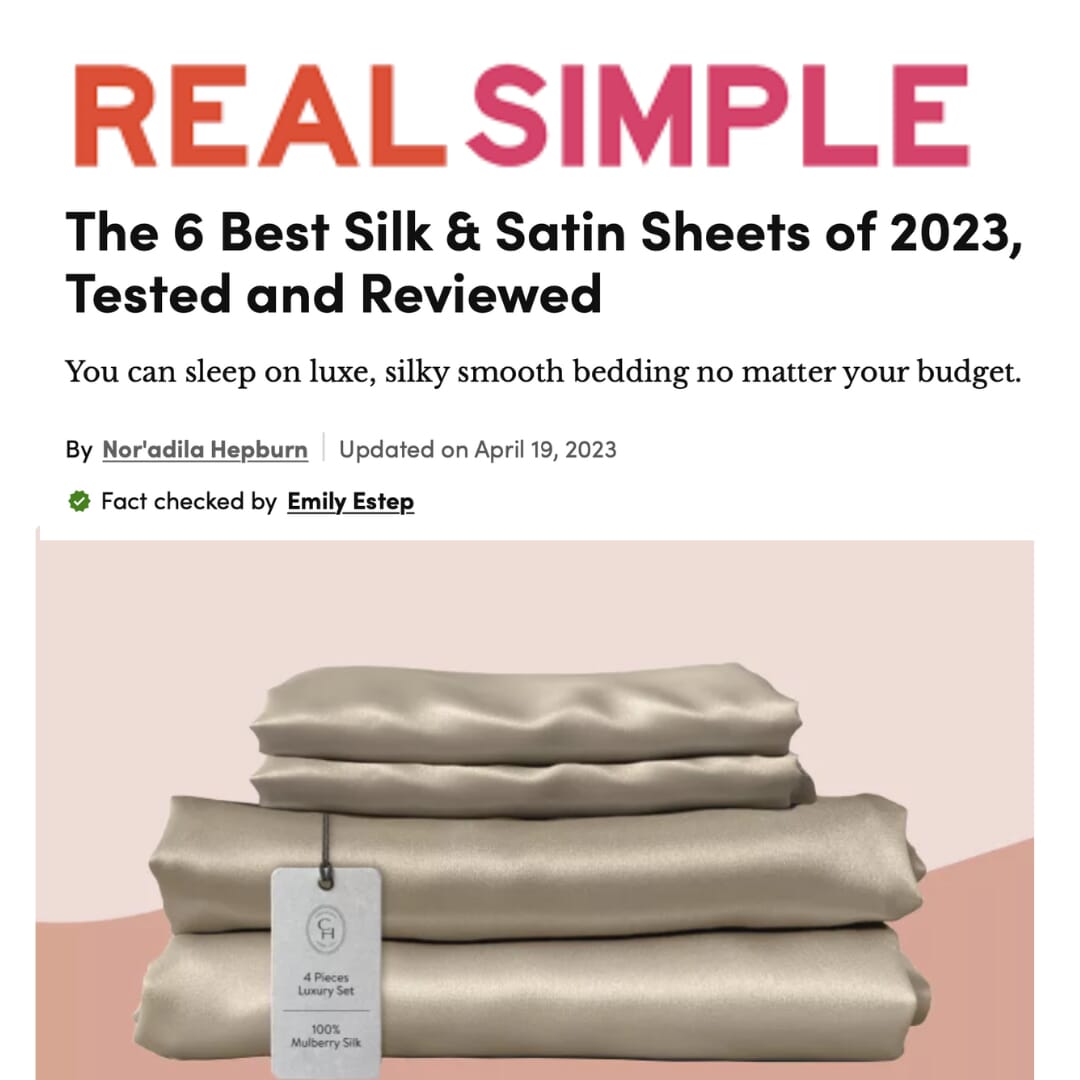 Real Simple - the Best Silk Sheets - Fig Linens and Home Press and Media Page