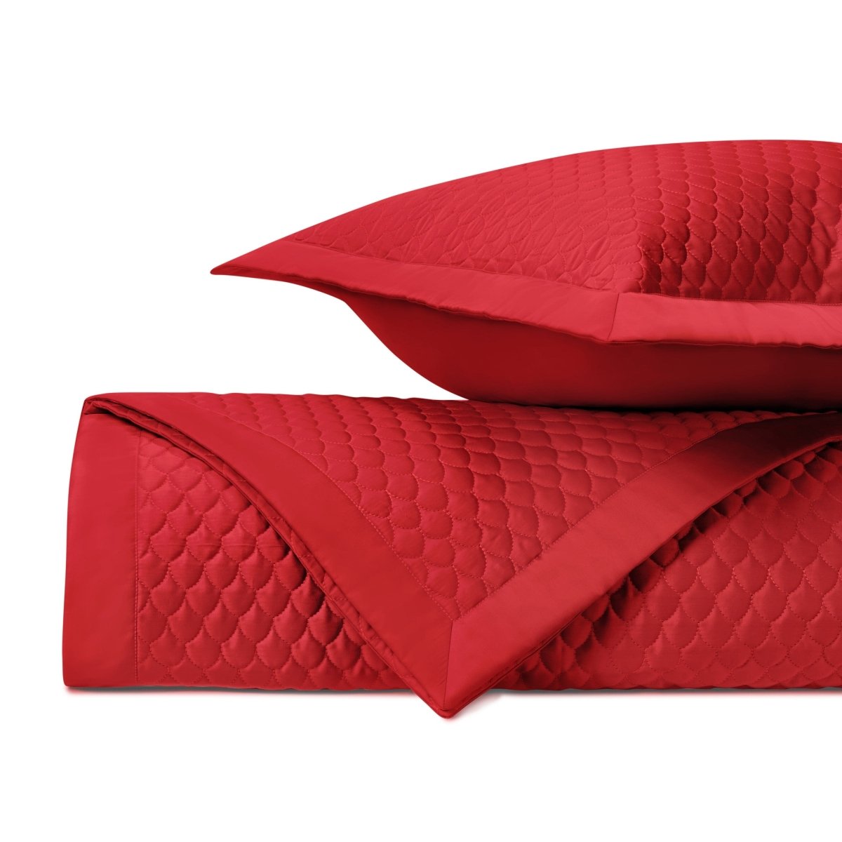RAINDROP Quilted Coverlet in Bright Red by Home Treasures at Fig Linens and Home