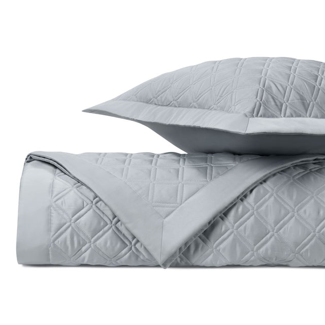 RENAISSANCE Quilted Coverlet in Blue Gray by Home Treasures at Fig Linens and Home