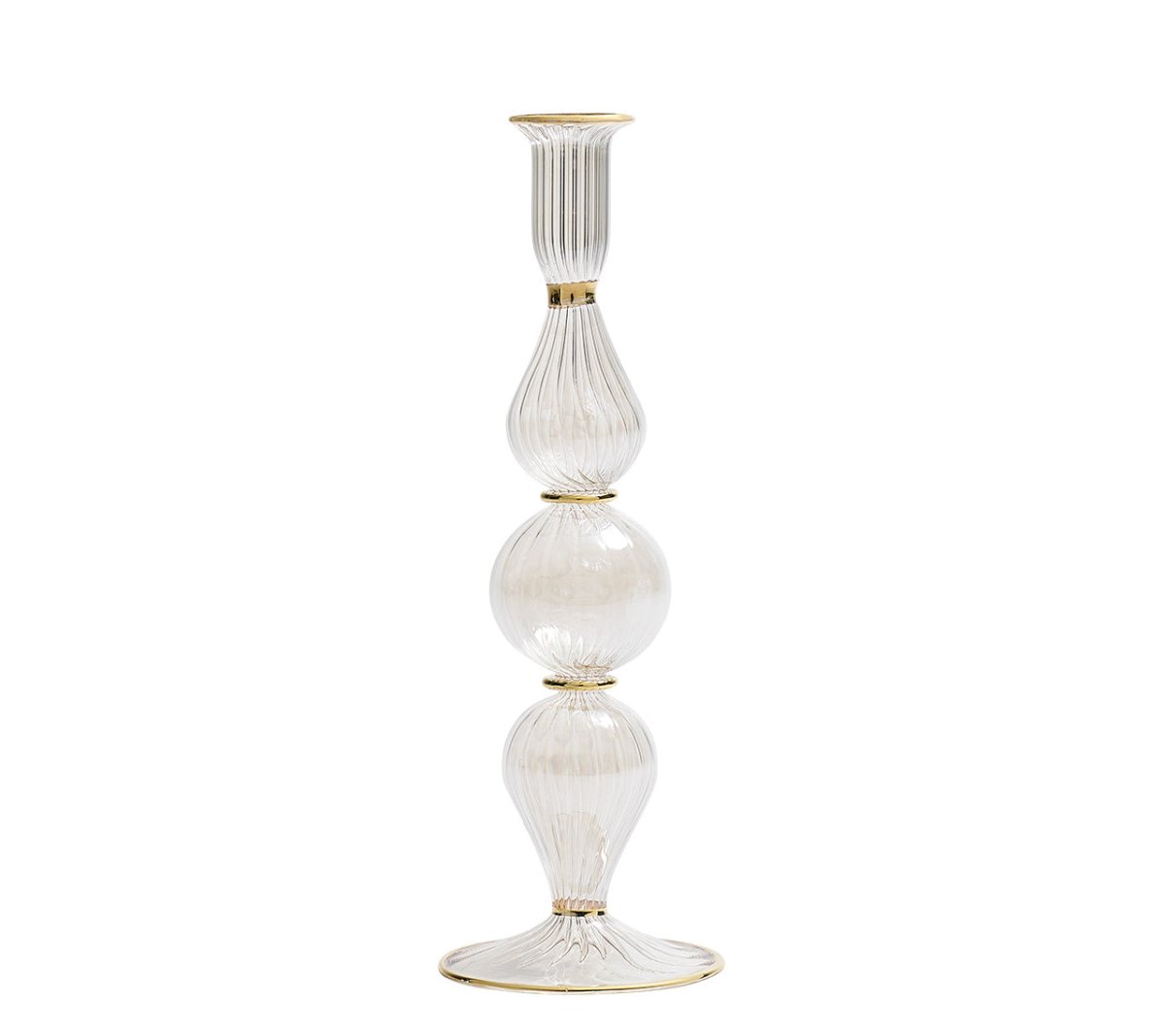 Ripple Clear Candlestick Detail 2 | Kim Seybert at Fig Linens and Home