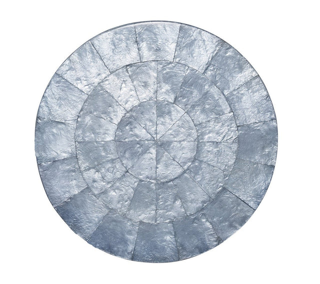 Round Capiz Periwinkle Placemat | Kim Seybert at Fig Linens and Home