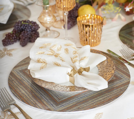 Russet Gold/Silver Placemat Detail 7 | Kim Seybert at Fig Linens and Home