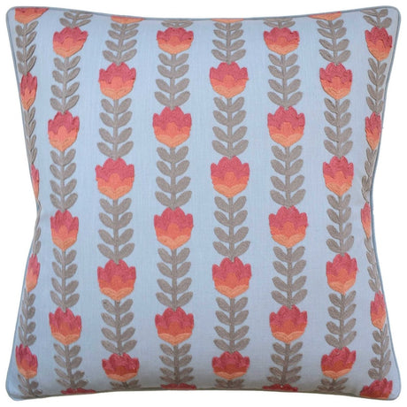 Avelie Blossom Sienna and Sky Blue Decorative Pillow Ryan Studio | Fabricut Fabric