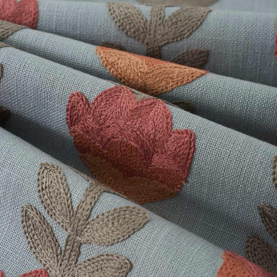 Avelie Blossom Sienna Sky Decorative Pillow Ryan Studio - Fabricut Swatch of Fabric