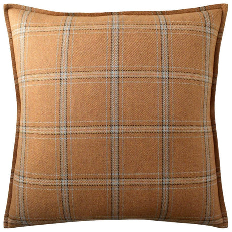 Blackburn Merino Plaid Camel Decorative Pillow | Ryan Studio Throw Pillows at Fig Linens and Home