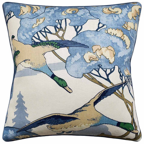 Flying Ducks Blue - Throw Pillow by Ryan Studio at Fig Linens and Home