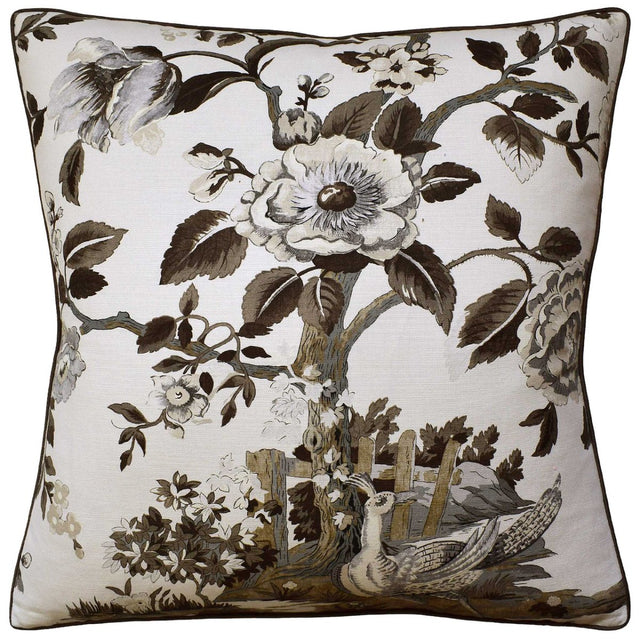 Forest Lodge Brown Decorative Pillow Ryan Studio 22" x 22" Decorative Pillow Brown and White at FIG LINENS AND HOME 1