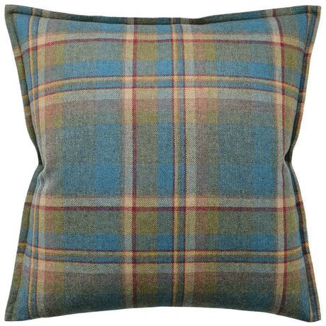 Lindisfarne Plaid Teal Decorative Pillow by Ryan Studio at Fig Linens and Home