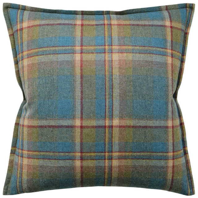 Lindisfarne Plaid Teal Decorative Pillow by Ryan Studio at Fig Linens and Home