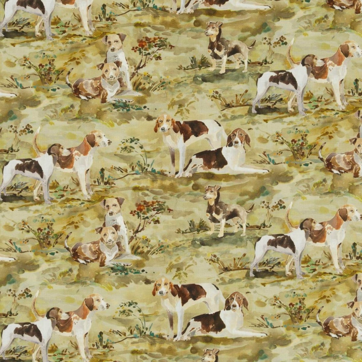 Mulberry Hounds Decorative Pillow | Ryan Studio Throw Pillows Swatch of Kravet GP&J Baker Fabric