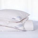 Copenhagen Down Comforter by Scandia Home shown with Pillow - White European Goose Down
