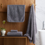 Indulgence Towels by Scandia Home - Charcoal Terry Towels at Fig Linens and Home - Lifestyle View