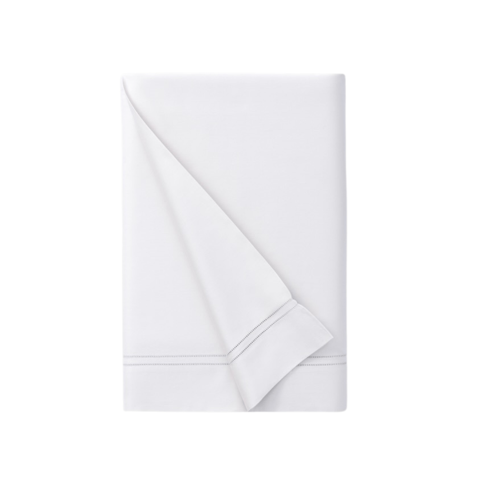 Flat Sheet - Lucea Sea Island White Luxury Bedding by Scandia at Fig Linens and Home