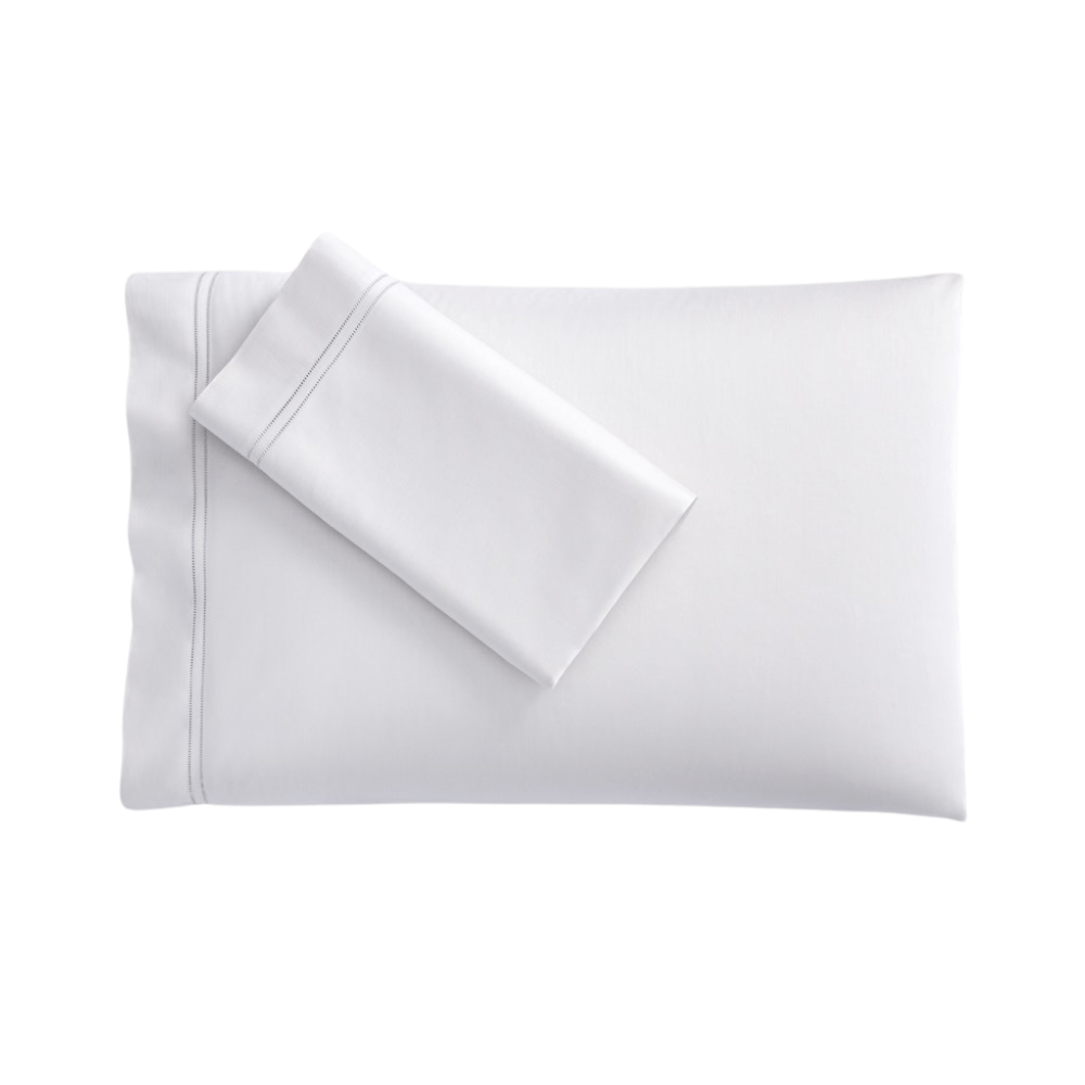 Pillowcases - Lucea Sea Island White Luxury Bedding by Scandia at Fig Linens and Home