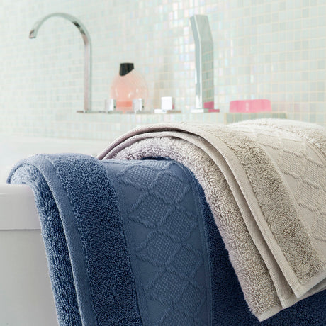Caresse Orient Blue Bath Collection by Le Jacquard Francais at Fig Linens and Home - View 2