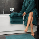 Caresse Dark Green Bath Collection by Le Jacquard Francais