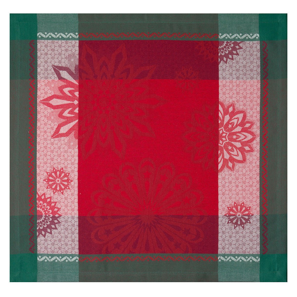 Cloth Napkin - lumière d'étoiles red holiday napkin by Le Jacquard Francais