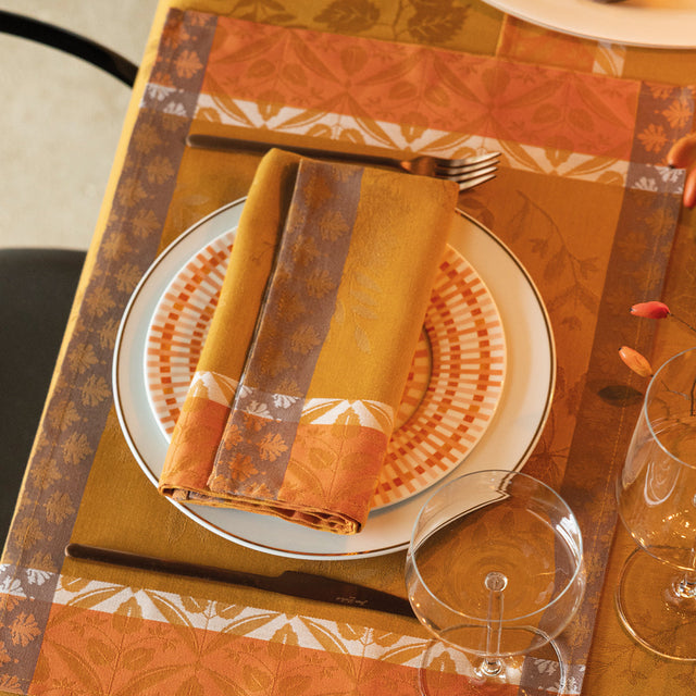 Manor Lane Orange Napkin by Le Jacquard Français