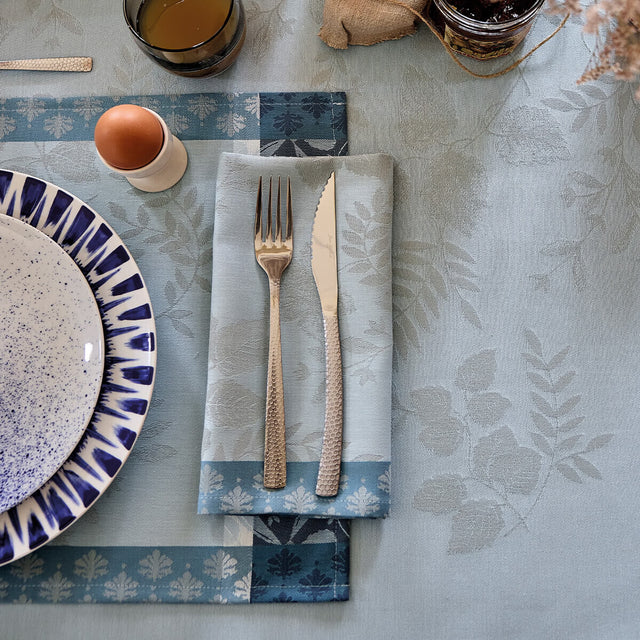 Manor Lane Blue Napkin by Le Jacquard Français