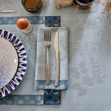 Manor Lane Enduit Blue Coated Placemat by Le Jacquard Français